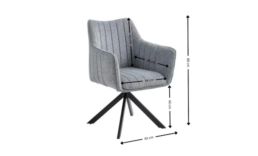 Set Masă Living Extensibilă KJT384 Gri cu 6 Scaune KJC385 Gri 3