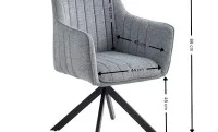 Set Masa Living Extensibila KJT384 Gri cu 6 Scaune KJC385 Gri Set Masa Living Extensibila KJT384 Gri cu 6 Scaune KJC385 Gri 3