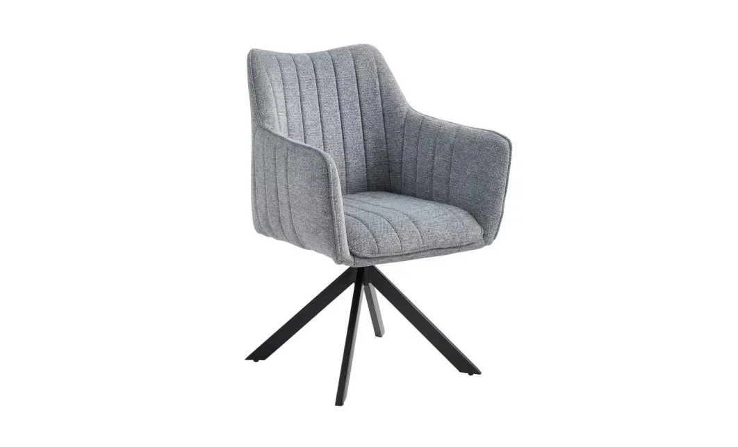 Set Masă Living Extensibilă KJT384 Gri cu 6 Scaune KJC385 Gri 2