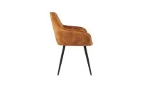 Set Masă Living Extensibilă Blat Ceramic KJT416 Alb-Cappuccino cu 4 Scaune KJC4343 Portocalii 4