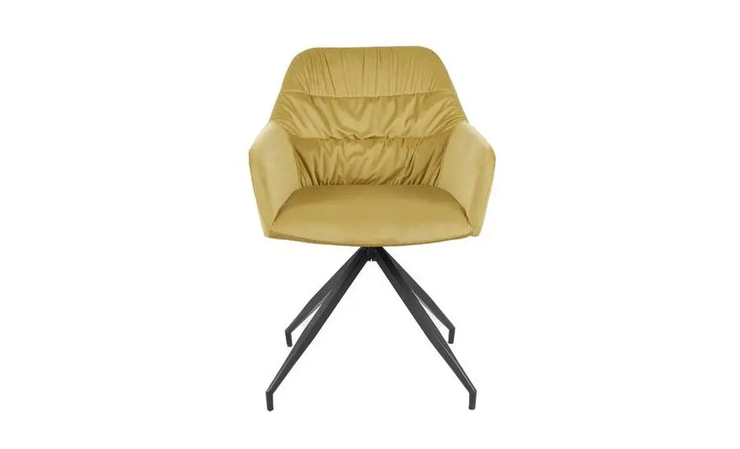 Set Masă Living Extensibilă CT241 Blat Sticlă Securizată Neagră cu 6 Scaune KJC4345 Muștar