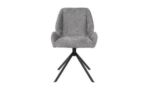 Set Masă Living Extensibilă Blat Ceramic KJT416 Alb-Cappuccino cu 4 Scaune KJC4347 Gri