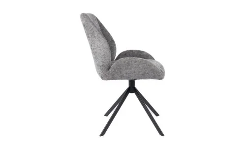 Set Masă Living Extensibilă Blat Ceramic KJT416 Alb-Cappuccino cu 4 Scaune KJC4347 Gri