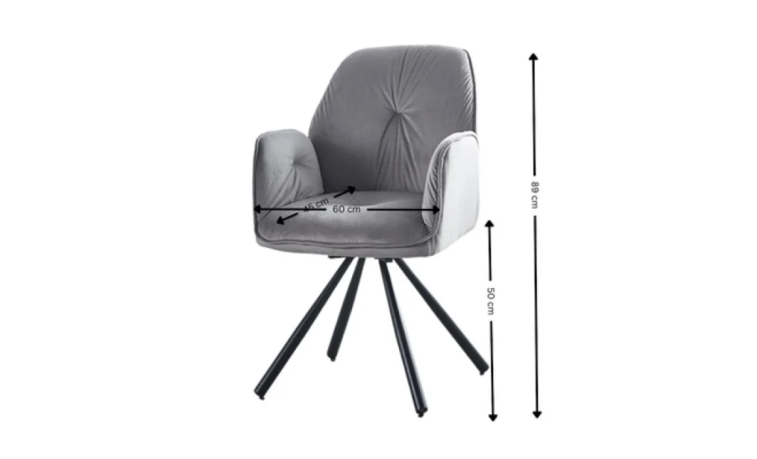 Set Masă Living Extensibilă KJT385 Gri cu 4 Scaune KJC80 Gri 4