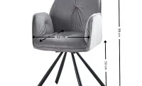 Set Masă Living Extensibilă KJT385 Gri cu 4 Scaune KJC80 Gri 4