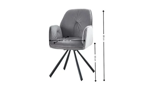 Set Masă Living Extensibilă KJT385 Gri cu 4 Scaune KJC80 Gri