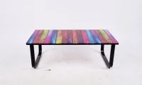 Măsuță cafea  cu blat din sticla KJCT158, model multicolor 3