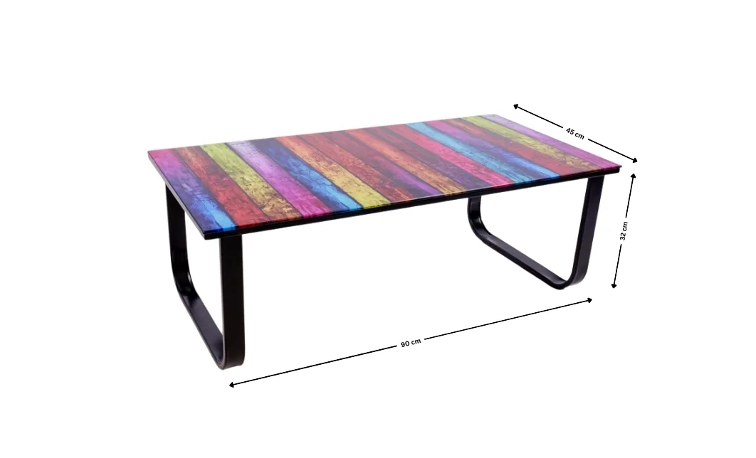 Măsuță cafea  cu blat din sticla KJCT158, model multicolor 1