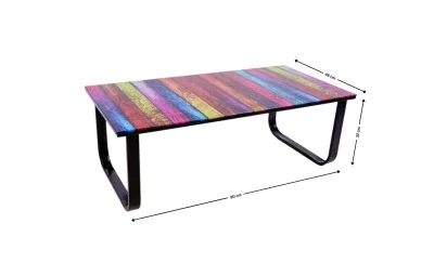 Măsuță cafea  cu blat din sticla KJCT158, model multicolor Măsuță cafea  cu blat din sticla KJCT158, model multicolor