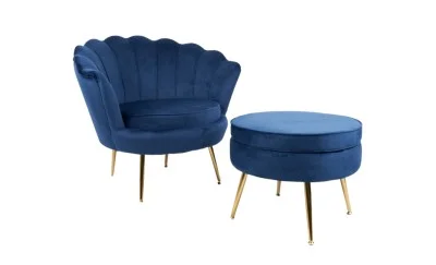 Set Marbella Fotoliu cu Masuta Living KJL214 Albastru