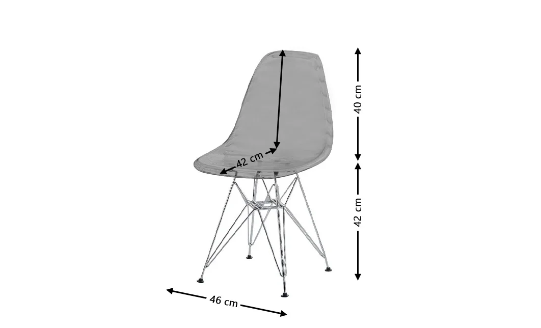 Scaun PP712 Plastic Transparent-Gri 1