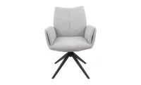 Set Masă Living Extensibilă Blat Ceramic Negru/Auriu DTM0105CS cu 6 Scaune KJC77 Gri Deschis