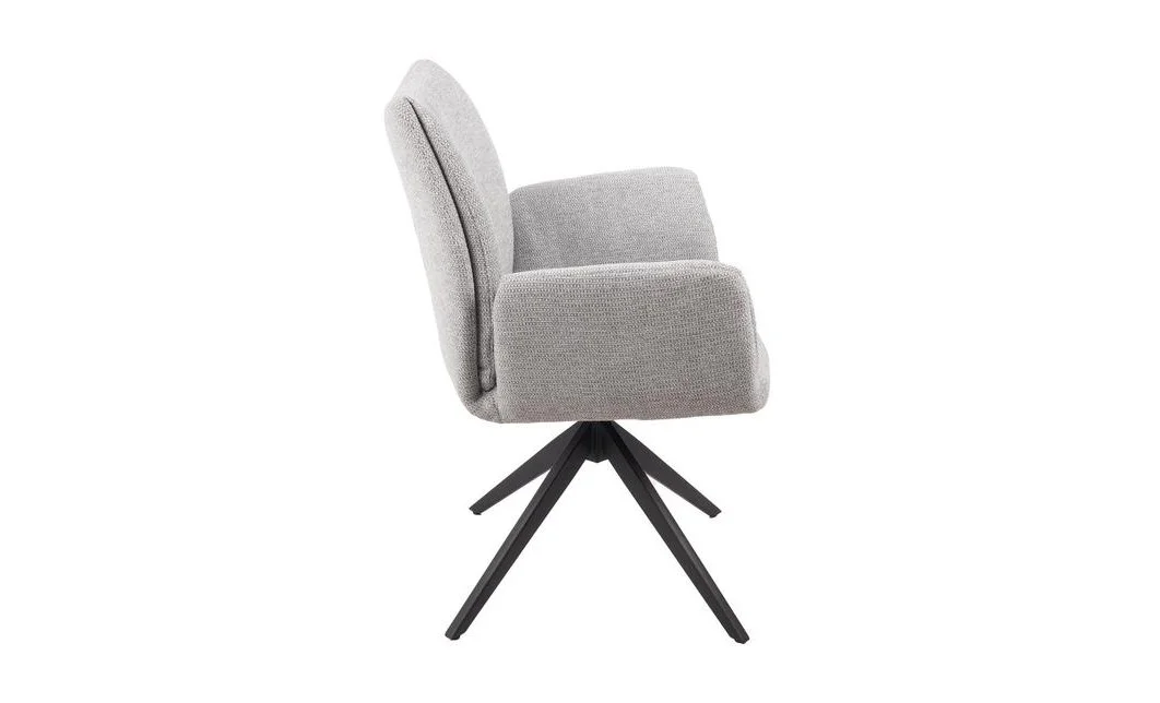 Set Masă Living Extensibilă Blat Ceramic Negru/Auriu DTM0105CS cu 6 Scaune KJC77 Gri Deschis