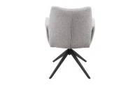 Set Masă Living Extensibilă Blat Ceramic Negru/Auriu DTM0105CS cu 6 Scaune KJC77 Gri Deschis