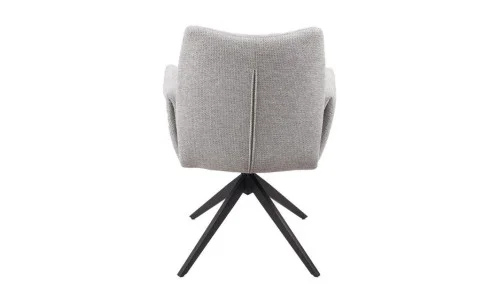 Set Masă Living Extensibilă Blat Ceramic Negru/Auriu DTM0105CS cu 6 Scaune KJC77 Gri Deschis
