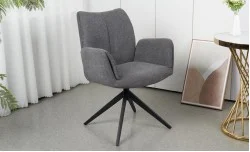 Scaun Living Rotativ KJC77 Gri Închis