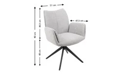 Scaun Living Rotativ KJC77 Gri Deschis