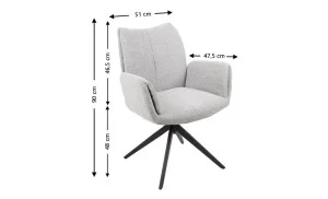 Scaun Living Rotativ KJC77 Gri Deschis