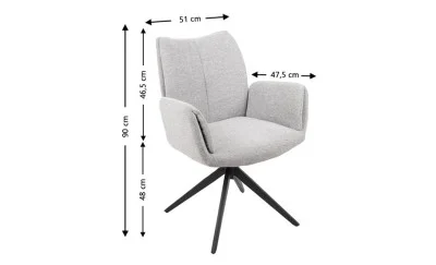 Scaun Living Rotativ KJC77 Gri Deschis
