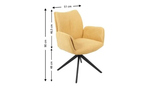 Set Masă Living Extensibilă CT163 Blat Ceramic Alb cu 4 Scaune Rotative KJC77 Galbene