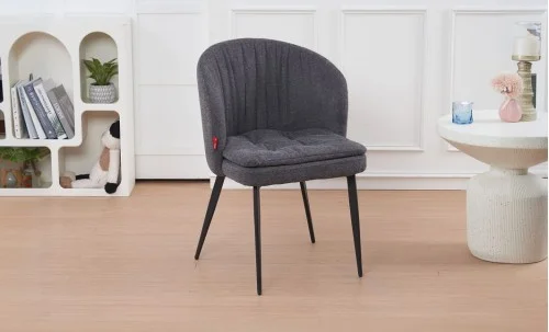 Set Masă Living Extensibilă CT106 Blat Ceramic Alb cu 4 Scaune DCM0102CF Gri