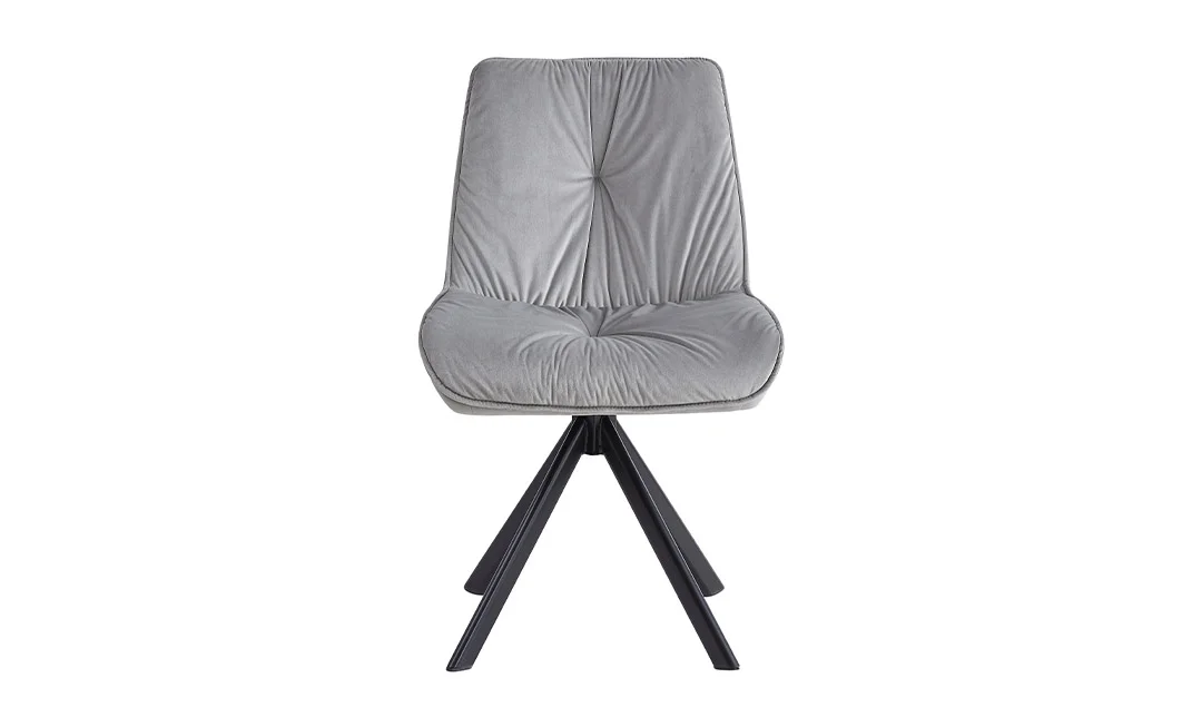 Set Masă Living Extensibilă Blat Ceramic KJT416 / DT018 Alb-Cappuccino cu 4 Scaune KJC0356 Gri 5