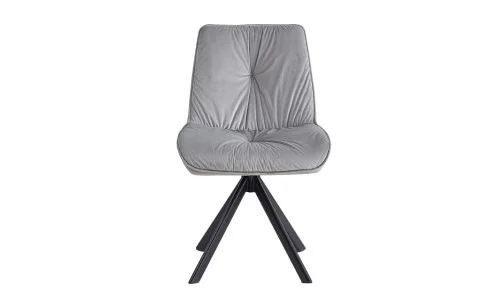 Set Masă Living Extensibilă Blat Ceramic KJT416 / DT018 Alb-Cappuccino cu 4 Scaune KJC0356 Gri