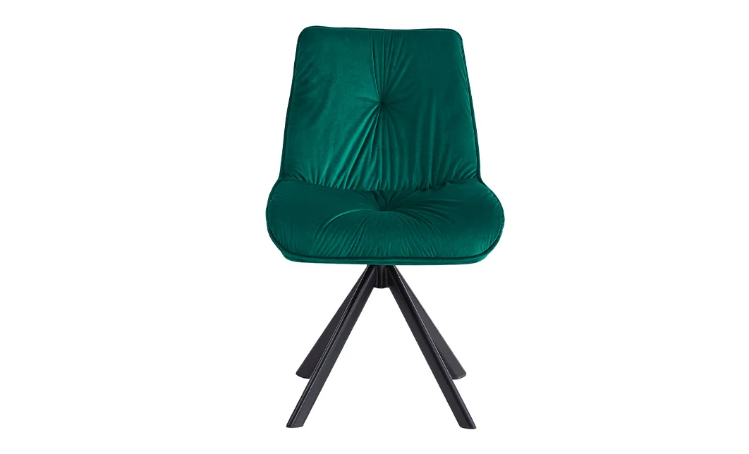 Set Masă Living Extensibilă DTM0101 Blat Ceramic Gri cu 4 Scaune Rotative KJC356 Verzi 4