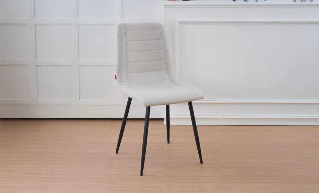 Set Masă Living Extensibilă KJT4711-1 Alb cu 4 Scaune KJC5341 Bej 6