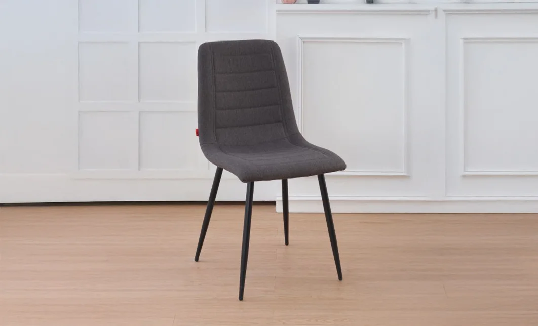 Set Masă Living Extensibilă DTM0101 Blat Ceramic Gri cu 4 Scaune Tapițate KJC5341 Maro 4