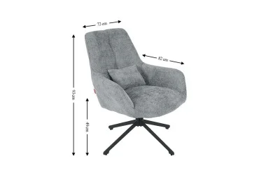 Scaun Living Rotativ LCM0102AS Albastru Deschis