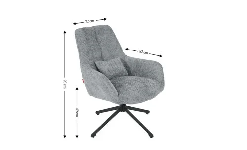 Scaun Living Rotativ LCM0102AS Albastru Deschis