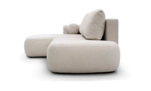 Colțar Extensibil Ariola, Cu Ladă Depozitare, Stofă Premium Loop 2 Cream