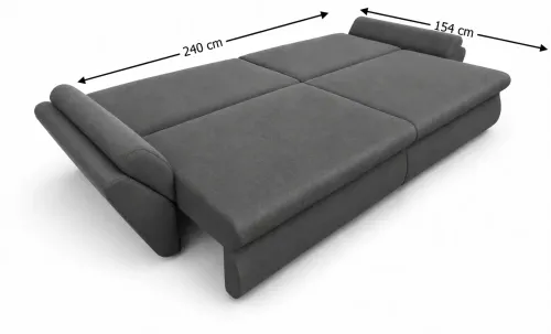 Canapea Extensibilă Confort cu Spumă HR, Gri Închis