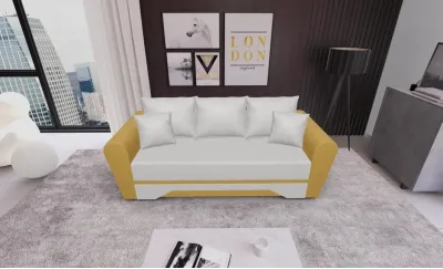 Canapea Extensibilă Atlanta Bonell Mini, Bej Deschis/Mustar