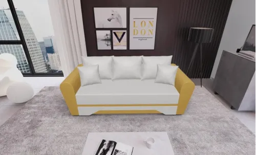 Canapea Extensibilă Atlanta Bonell Mini, Bej Deschis/Mustar