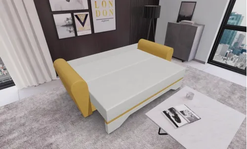 Canapea Extensibilă Atlanta Bonell Mini, Bej Deschis/Mustar