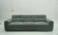Canapea Extensibilă Smart Electrică cu 3 Locuri și Telecomandă, Gri KJ8144 3