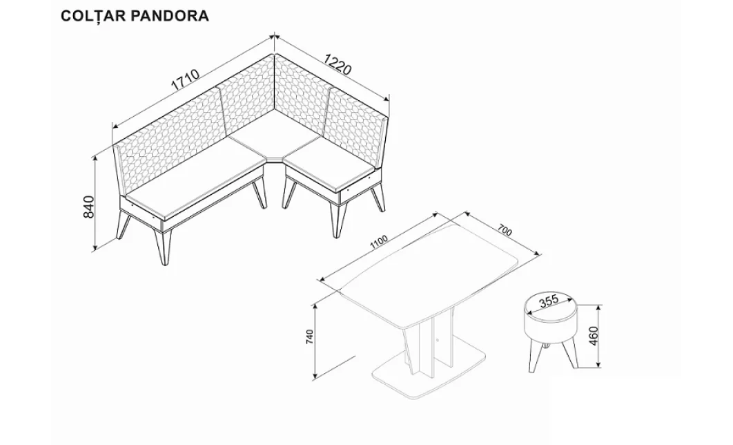 Coltar Pandora Alb 1
