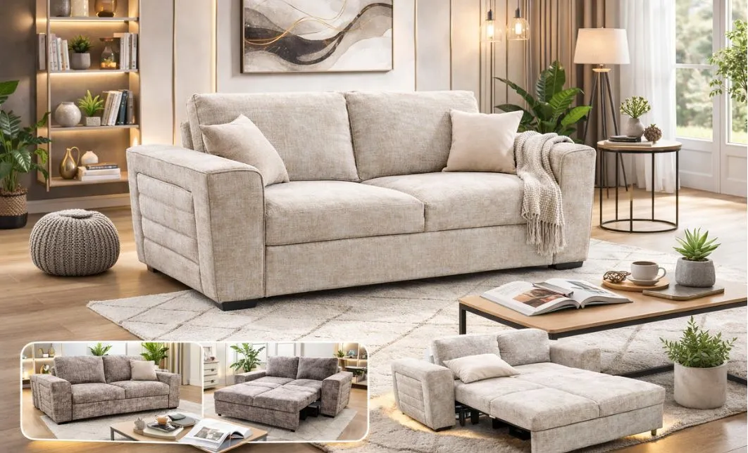 Canapea Extensibilă Cremona 7839A - 02, Beige  5