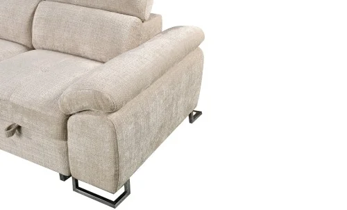 Colțar Extensibil Cremona KF7629 cu Ladă Depozitare, Șezlong Stânga, Bej