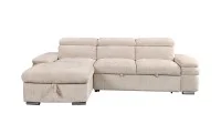 Colțar Extensibil Cremona KF7868 cu 2 Spații Depozitare, Șezlong Stânga, Bej 1