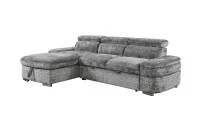 Colțar Extensibil Cremona KF7868 cu 2 Spații Depozitare, Șezlong Stânga, Gri 2