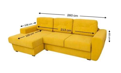 Colțar Extensibil Edison Galben - Vega 13 Stânga