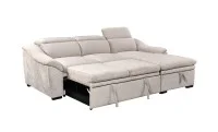 Colțar Extensibil Harmony KF7489 cu Ladă Depozitare, Șezlong Dreapta, Gri Deschis 3