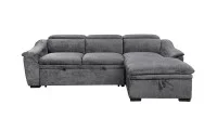 Colțar Extensibil Harmony KF7489 cu Ladă Depozitare, Șezlong Dreapta, Gri Închis 1