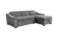 Colțar Extensibil Harmony KF7489 cu Ladă Depozitare, Șezlong Dreapta, Gri Închis 2