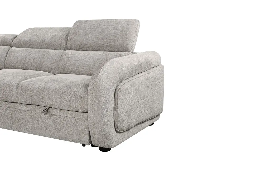 Colțar Extensibil Harmony KF7908 cu Ladă Depozitare, Șezlong Stânga, Gri Deschis 6