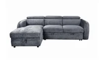 Colțar Extensibil Harmony KF7908 cu Ladă Depozitare, Șezlong Stânga, Gri Închis 1