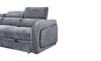 Colțar Extensibil Harmony KF7908 cu Ladă Depozitare, Șezlong Stânga, Gri Închis 6
